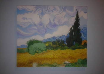 Pole pszenicy - obraz na płótnie/akryl z inspiracji Van Gogha - 200 zł
