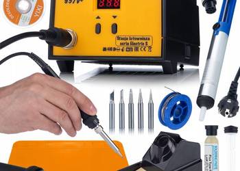 Stacja Lutownicza Rosfix 937D+ 60W – Zestaw z Matą 300x200 mm | 5 Grotów 9…