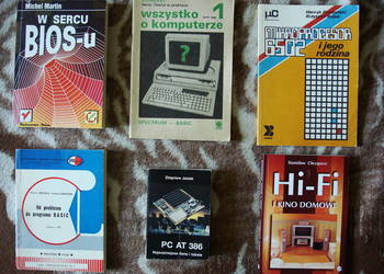 Informatyka. Bios. ZX Spectrum. 6502. PC AT 386. Basic. HI-FI. 6 sztuk