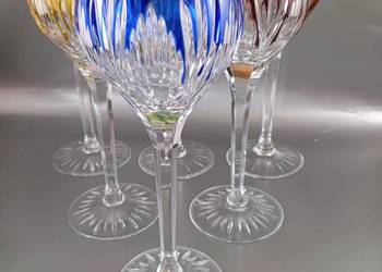 Kieliszki do wina kolorowy krysztal 6 sztuk