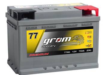 Akumulator GROM Premium 77Ah 750A EN DTR Prawy Plus