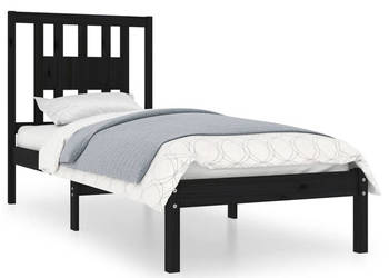 Rama łóżka czarna lite drewno pojedyncza 75x190 cm WM-3104027
