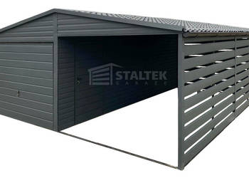 Garaż blaszany 3x6m - wiata 3m Brama uchylna drzwi blachodachówka ST170