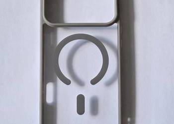 Etui/case przezroczyste z szarymi elementami i MagSafe na iPhone 17 pro max