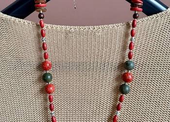 Naszyjnik z korala w stylu BOHO - 74cm - rękodzieło