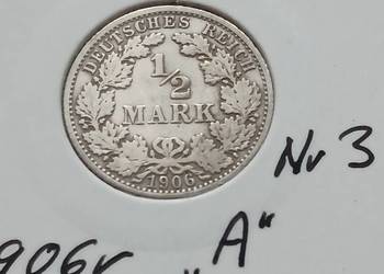 1/2 Marki Prusy 1906 r. -nr 3 - mennica A