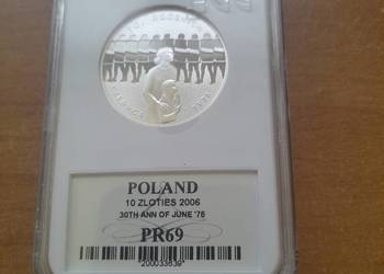Moneta srebrna "30. rocznica Czerwca 1976" 10 zł z 2006 r.