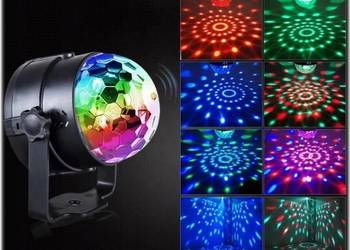 PROJEKTOR LASEROWY DISCO KULA RZUTNIK LED +PILOT Kolorowy pr