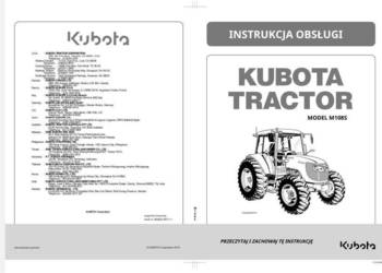 Kubota M108S katalog częsci, instrukcja obsługi, naprawy PL