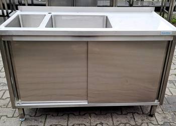 Zlew 2 Komorowy z Szafką - Drzwi Suwane - 130/60/85 cm - M.1245 N