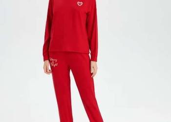 czerwona piżama xs 34 sinsay