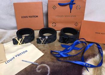 Pasek Louis Vuitton ebene szachownica 80-125 skóra naturalna canvas