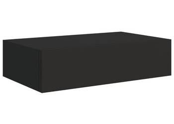 Półki ścienne z szufladą 2 szt. czarne 40x235x10 cm MDF WM-330244