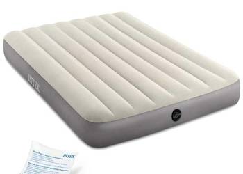 Materac dmuchany do spania łóżko dwuosobowy 191x137 cm beżowy INTEX 64102