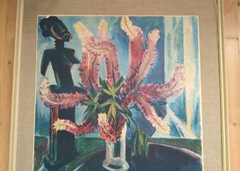 M. Pechstein "Martwa natura z afrykańską figurą"-reprodukcja