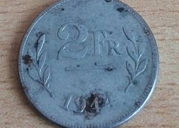 BELGIA 2 FRANKI-1944 r STAL POKRYTA CYNKIEM KRÓL LEOPOLD |||