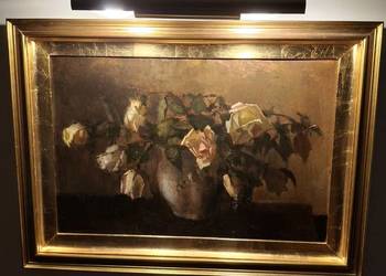 Obraz olejny " Róże w wazonie." Wacław Bielawski.