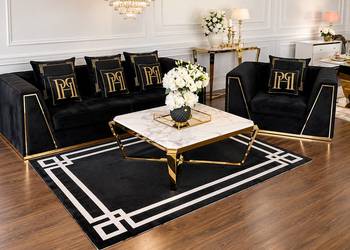 Dywan CLASSIC BLACK Nowojorski Glamour Biało-Czarny Ręcznie Tuftowany