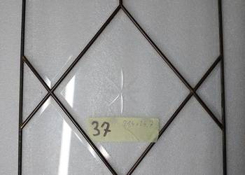 nr37 Witraż frontu starego zegara szafki szkło fazowane 21,4x24,7cm