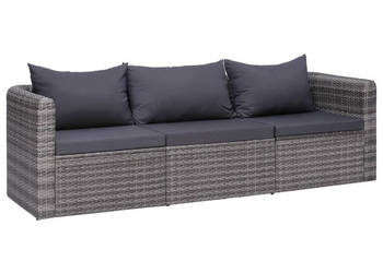 3-cz. zestaw mebli do ogrodu z poduszkami rattan PE szary WM-44163