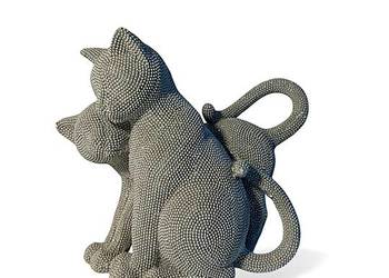 Figurka para kotków z masy żywicznej