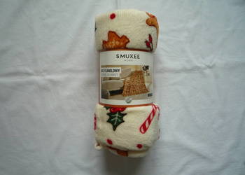 Nowy Koc świąteczny 130 x 170 cm Beżowy Smukee home