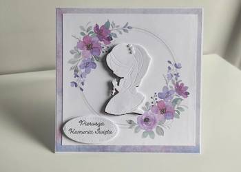 Kartka na Komunię Świętą ręcznie robiona handmade Kartka na Komunię Świętą ręcznie robiona handmade