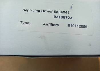 5834043 / 93188723 / AP0722 Filtr powietrza