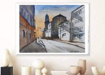 Akwarela Akwarelka Obraz pt: Uliczka
