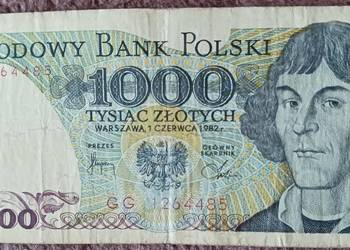 1000 zł M. Kopernik seria GG 1.VI.1982 r..