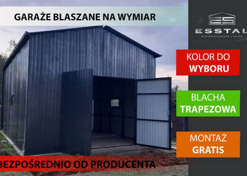 Garaż Blaszany GRAFITOWY | MAGAZYN HALA | Blaszak- Wiata | - ESSTAL-