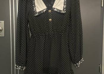 River Island sukienka pensjonarka groszki perełki roz.34/36