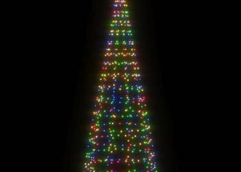 vidaXL Choinka LED na maszcie flagowym 550 diod LED Kolorowa (SKU:358114)