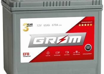 Akumulator 65Ah 670A GROM EFB START&STOP Japan Lewy Plus DTR