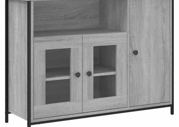 Szafka szary dąb sonoma 100x35x75 cm materiał drewnopochodny WM-835512