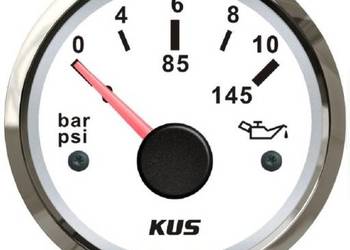 Wskaźnik Ciśnienia Oleju 0-10 BAR 52mm KUS seria Sea V Biały