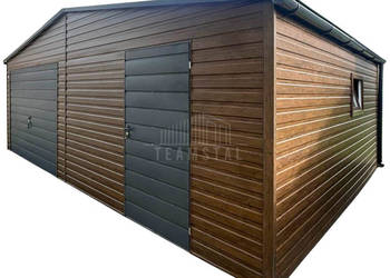 Garaż blaszany 8x5 m brama uchylna drzwi okno TS1323
