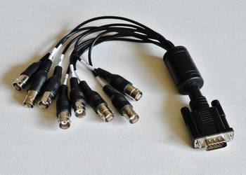 Adapter - przejściówka VGA D-SUB 15-pin męski na 8 x BNC żeńskie