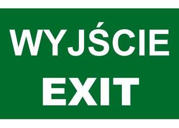 Naklejka BHP napis wyjście exit AC001