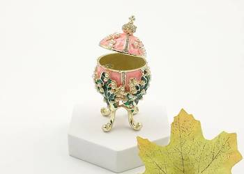 Jajko jajo faberge pojemniki szkatułka różowe styl wiktoriański