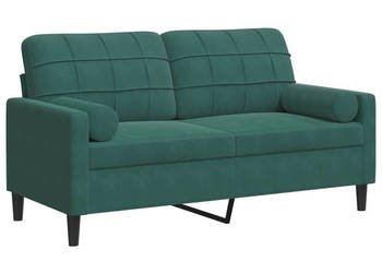 2-osobowa sofa z poduszkami ciemnozielona 140 cm aksamit WM-3278221
