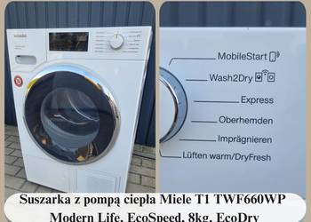Suszarka z pompą ciepła Miele T1 TWF660WP Modern Life, EcoSpeed, 8kg,EcoDry