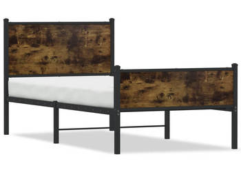 Łóżko Czarne Metalowe Rama Łóżka Metalowa Ze Stelażem 90x190 cm WM-4007842