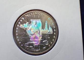 Stare monety 1/4 dolar 2003 Illinois USA hologram