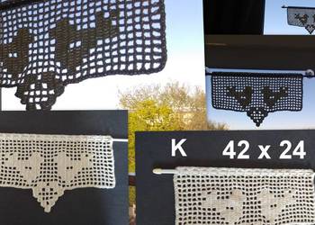 Urocze,ręcznie szydełkowane oxdoby 2 x ok.42 x 24 cm