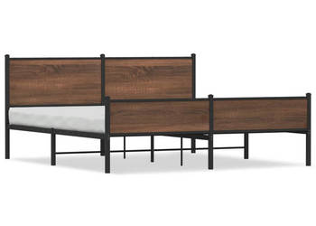 Łóżko Czarne Metalowe Rama Łóżka Metalowa Ze Stelażem 160x200 cm WM-3301414