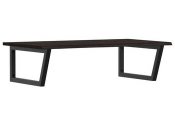 Półka ścienna pod umywalkę stal i lite drewno dębowe WM-3302663