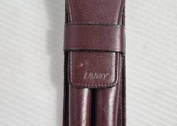 Skórzane etui na 2 pióra/długopisy LAMY – Bordowe (Burgund)