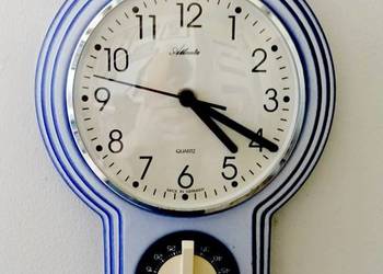 Zegar ceramiczny ścienny z lat 80