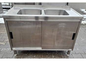 ZLEW / BASEN 2 KOMOROWY Z SZAFKĄ - DORA METAL - 120/60/85 - M.1444.N